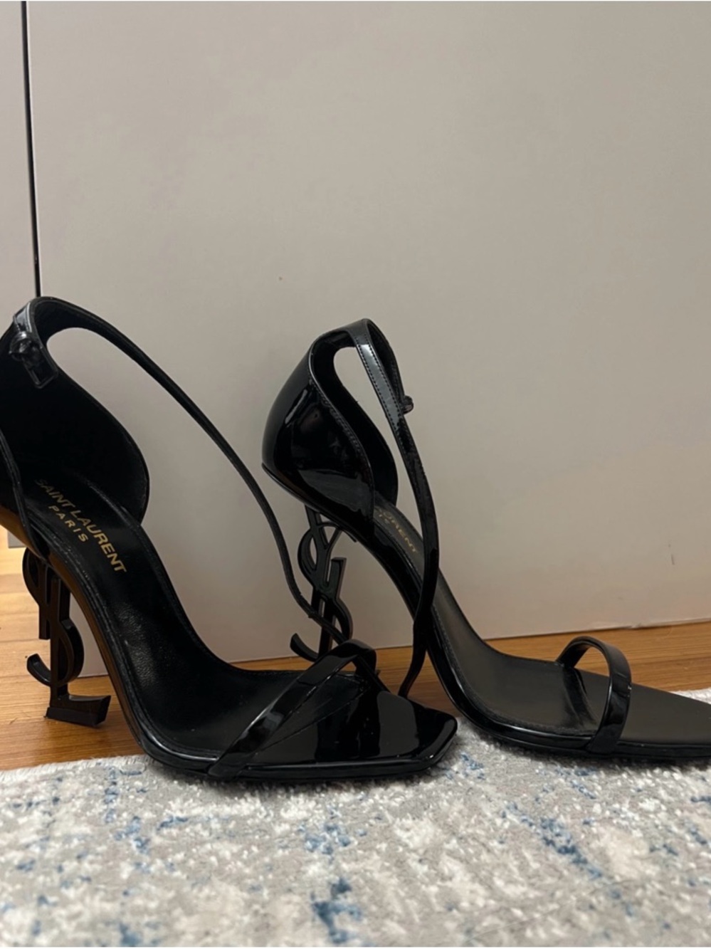 Saint Laurent Opyum YSL Heel Sandals Black Patent – Worn Once - Picture 6 of 6